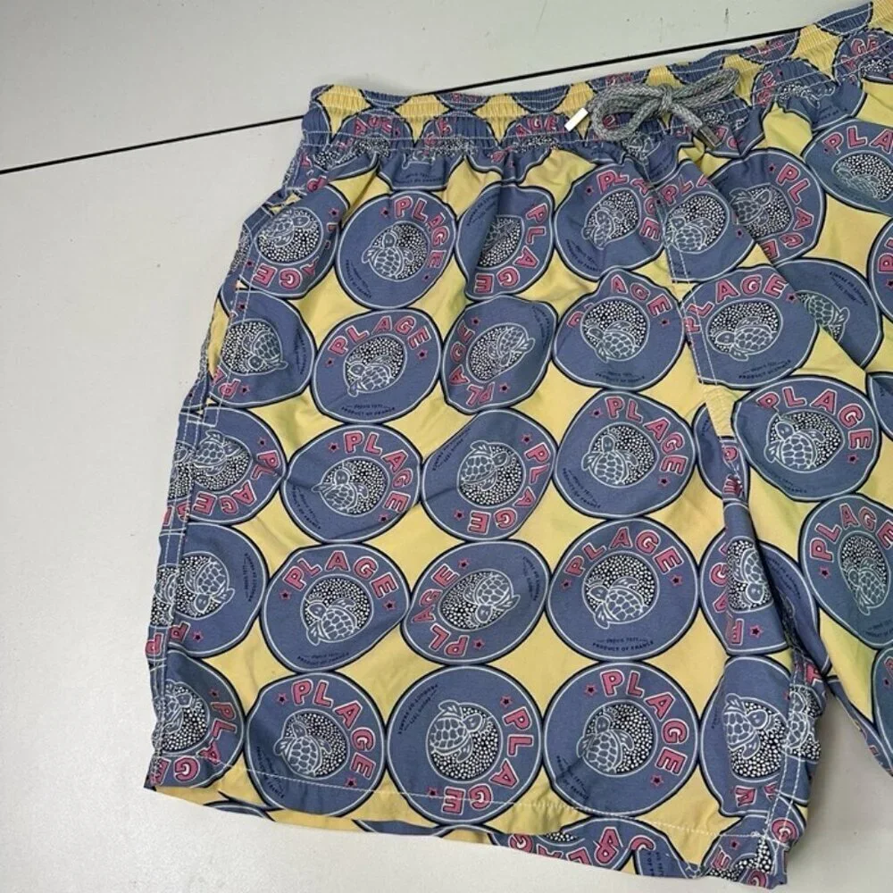 Vilebrequin Turtle Swimming Shorts Blue Yellow Floral XXL